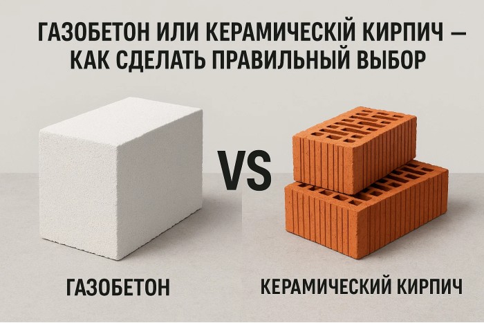 Газобетон или керамический кирпич — как сделать правильный выбор